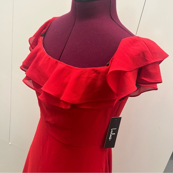 Red Ruffle Dress - Picture 8 of 10